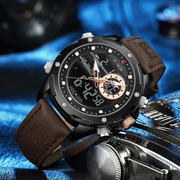 CAYON Digital Men's Military Watch: Waterproof LED Quartz Sports Watch for Men - Picture 4 of 7